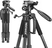 Neewer Portable Camera Tripod for Travel Vlogging, Professional Aluminum Heavy Duty Tripods with 3-Way Swivel Pan Head, Bag for DSLR Camera DV Video Camcorder Load up to 8.8 lb/4 kg Black(SAB234)