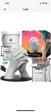 Dylan & Rylie Hand Casting Kit for Couples with Base - Complete DIY Plaster Hand