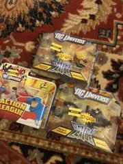 3 Unopened DC Universe Action League : Atom & Plastic Man, Batman & Project Sup