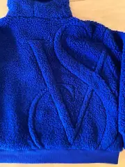 Victoria Secret Blue XXL Teddy Sherpa Half Zip Hoodie Jacket Cropp Pullover nwt