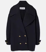 [Loewe] Loewe Pebble wool peacoat UK 14 blue