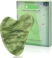 Gua Sha Stone & Jade Roller Gift Set, Anti-aging Natural Facial Roller Jade Gua Sha Set, Beauty Face Roller For Rejuvenate Skin & Remove Wrinkles (Green gua sha)