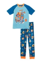 Space Jam Boys Short SleeveTop and Pants, 2-Piece Pajama Set Size XS 4-5