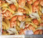 RJR Kyles Marketplace III Banana Tangerine Orange Cotton Fabric By the HALF Yard