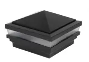 4" sq. Black Hammertone Haven Low Voltage Light Post Cap (6 Pack) [1489BL]