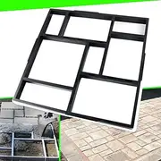 Plus Size Walk Maker Reusable Concrete Path Maker Molds Stepping Stone Paver Lawn Patio Yard Garden DIY Walkway Pavement Paving Moulds (European Style) (20"x20"x1.8")