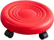 Low Rolling Stool Step Stool with 360° Caster Low Rolling Seat for Mechanic, Red
