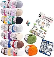 30 Balls YarnArt Jeans with Amigurumi Magazine 55% Cotton 45% Fine-Sport 2 Acrylic Cotton Yarn Knitting Crochet Baby Softness Multicolor Thread Summer Top Most Used Colors (Riot of Colors 30)