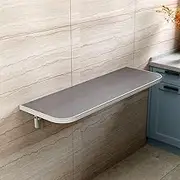 Wall Mounted Folding Table, Stainless Steel Folding Table, Floating Wall Desk with Iron Bracket for Laundry Room Home Office, Space-Saving(40x100cm/15.7x39.3in)
