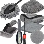Car Wash Cleaning Kit 9PCS, IGUGIG Wheel Brush for Car Alloy Wheel Tyre Brush Cleaning, Automotive Detail Brushes Rim Cleaner,Car Detailing Brush Kit for Car