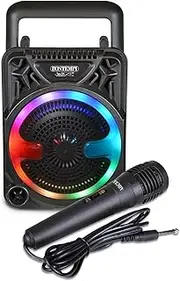 Bontempi Mini Wireless Speaker with Microphone and RGB Lights, 125 x 125 x 180 mm, Radio Function