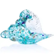 XMGZQ Hand Blown Conch Shell Sculpture,Sea Glass Decor Creative Conch Seashel...