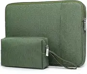 [HYZUO] 15-16 Inch Laptop Sleeve Bag Set for MacBook Pro 16 M4/M3/M2/M1 Pro/Max, 15" Surface Book, Notebook Case for 15" 15.6" HP Dell Lenovo ThinkBook Asus Acer Samsung Huawei, Grass Green
