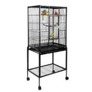 Bird Cage Parrot Aviary Pet Stand-alone Budgie Perch Castor Wheels Large 135cm