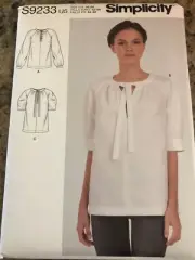 SIMPLICITY #S9233 - LADIES THREE STYLE PULLOVER TOP PATTERN 6-14/16-24 FF