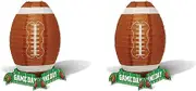2 Piece Football Paper Lanterns Table Centerpiece Decorations – Sports Theme Game Day Party Supplies, 11", Green/White/Brown