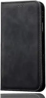 [SEAHAI] Case for Motorola Edge 60 Fusion/Edge 60 5G Leather PU Wallet Folio Stand Case, Ultra-thin Shockproof Cover Kickstand with Credit Card Slots TPU Shell Magnetic Close - Black