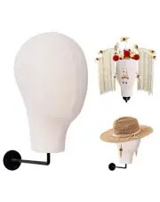 CHADWICK Wall Mounted Wig Head Stand, 21 inch Hat Display Stand Head, Mannequ...