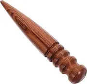 SEWACC Leather Edge Burnisher Sandalwood Leather Craft Tool Round Wood Handle
