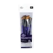 Moderna Angular Brush Set for All Painting Mediums, 5pc