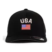 USA America flag embroidered flexfit flex fit baseball cap, National flag cap