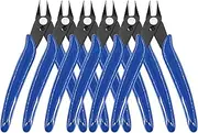 Swpeet 6Pcs 5 Inch Blue 170 Wire Cutters, Flush Cut Pliers, Micro Wire Cutters with Spring, Precision Wire Cutters for Crafts, Models, Zip Ties Snips, Nippers, Electronics Soft Copper Jewelry Making
