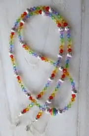 * Rainbow Pride * Glasses Chain Spectacles Holder Eyeglass Strap Beaded Cord Gay