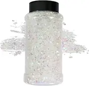 TORC 1 Pound Iridescent White Glitter 16 oz Mix Chunky Glitter Bulk for Resin Craft Cosmetic Art Festival Decoration