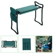 Outdoor Portable Garden Bench Kneeler Stools Gardening w/ Side Bag Tool Pockets