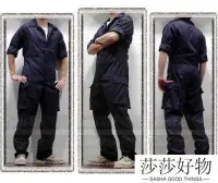 在飛比找Yahoo!奇摩拍賣優惠-透氣多口袋黑色特勤戰技霹靂組戰鬥服連身工作服連身服＿技工服工