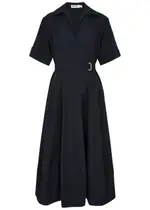 Jonathan Simkhai Deanna Cotton-blend Midi Dress - Navy - 8 (UK12 / M) 8 (UK12 / M)