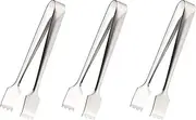 Takagi Stainless Steel Condiment Tongs, 3.9 inches (100 mm), Set of 3, Mini Tabletop Tongs, for Preserving Condiments, Dishwasher Safe, Silver