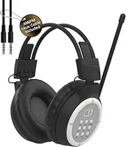 UMUTOO AM FM Radio Headphones, Personal Portable Radio Headset am/fm Digital with Best Reception for Jogging, Mowing, Cycling, Meeting, Powered by 2 AA Batteries (Not Included)……