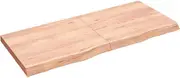 Light Brown Wall Shelf, Treated Solid Oak Wood, 140x60 cm Floating Shelves, Storage Decor for Living, Bathroom, Bedroom, Room Display
