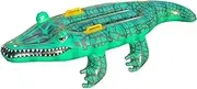 Inflatable Crocodile Pool Float - Thickened Blow-Up Floaties with Handles | Ideal for Summer Lounge and Pool Parties, Crocodile Design for Maximum Fun and Relaxation