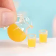 3pc Miniature Orange Juice Pitcher For Doll House Accessories