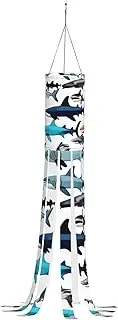 Sharks Pattern Print Lightweight Halloween Windsock â€“ Festive Fall Tree Ghost Halloween Decorations