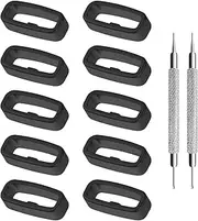 T Tersely (10 Pack) 22mm Watch Band Strap Loops Fastener Ring for Garmin Forerunner 945/935/630/235/735XT/Fenix 5/Plus/6/7/Pro Bands Silicone Holder Loop Replacement Secure Rings