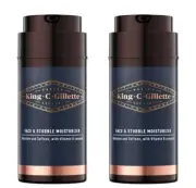 2 X Gillette King C Face & Stubble Moisturiser 100mL