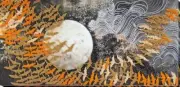 Bead embroidery kit Cranes needlework kit Art canvas beadwork pattern