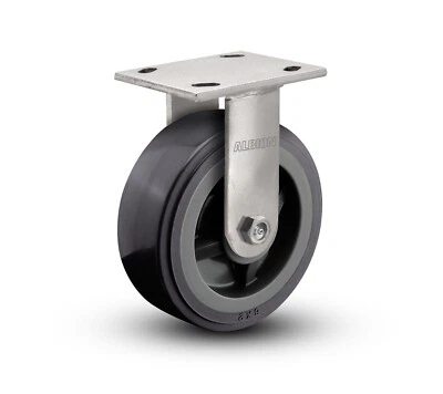 16XA05201R 5" x 2" Albion Rigid Plate Caster Poly on Poly Wheel 750 lbs Capacity