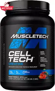 Celltech Micronized Creatine Powder Creatine HCL Fruit Punch 3 lbs Fitness
