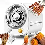 Electric Smokeless Rotating Grill Oven, 600W Countertop Rotisserie Oven with 360° Rotating Heating, 80-230℃ Temperature Control, 60 Min Timer, Household Large Capacity Drum Smokeless Oven for Kebabs