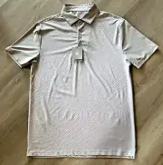 Hickey Freeman NWT Men's Medium Golf Polo Shirt Waterfall White & Gray NWT $94