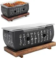 SustVita Japanese Style BBQ Grill, Portable Barbecue Stove, Charcoal Hibachi Grill for Outdoor Cooking, Aluminum Alloy Yakitori Grill with Quick Heating Wire Base (XL)