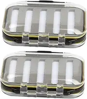 BESPORTBLE Pcs Fly Box Double-sided Slit Fly Fishing Tackle Box Strong Abs Lids Non-slip and Double Locking System