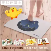 在飛比找樂天市場購物網優惠-LINE Friends 插畫系列 珪藻土地墊 熊大 熊美 