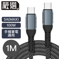 在飛比找PChome24h購物優惠-嚴選 Type-c雙頭傳輸 手機/平板/筆電 5A100W 