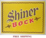 SPOETZL BREWERY SHINER BOCK BEER SPILL MAT BAR MAT RUBBER COASTER NEW 12x9