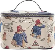 [Signare] Paddington Bear Tapestry Toiletry Bag Beauty Case Vanity Make-up Bag Travel Organiser for Women, Beige, toiletry/beauty case